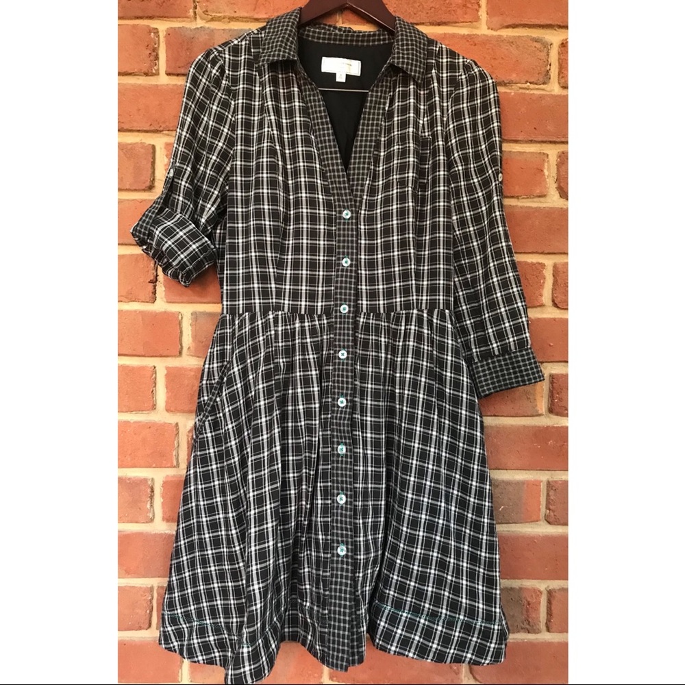 Anthro Plaid Shirtdress